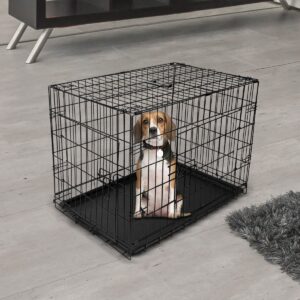 Durable Heavy-Duty Metal Dog & Cat Cage with Removable Easy-Clean Base Tray (18 to 42 Inch Sizes)