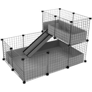 Double story C and C guinea pig cage with climber ramp and base tray at Chirps and Whistle Pet Shop in Sector 109 Gurugram near Dwarka Expressway.